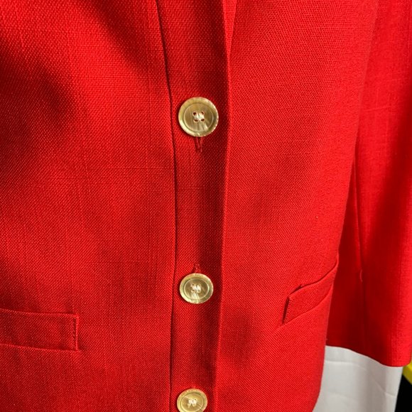 NWOT E.H. Woods Red Blazer and Pleated Skirt Set Sixe 8 - Picture 7 of 12